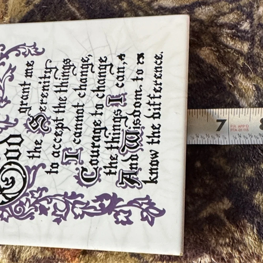 ★ Serenity Prayer Decorative Tile Plaque Religious Inspirational Wall Decor